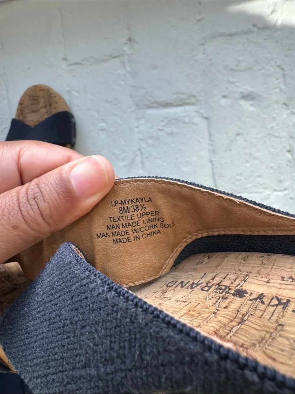 Women’s Navy Cork Wedge Slide Sandals